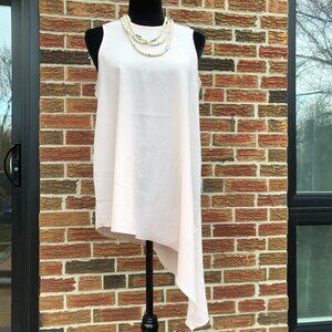 Kenneth Cole Reaction Blush Pink Asymmetrical Sleeveless Top M